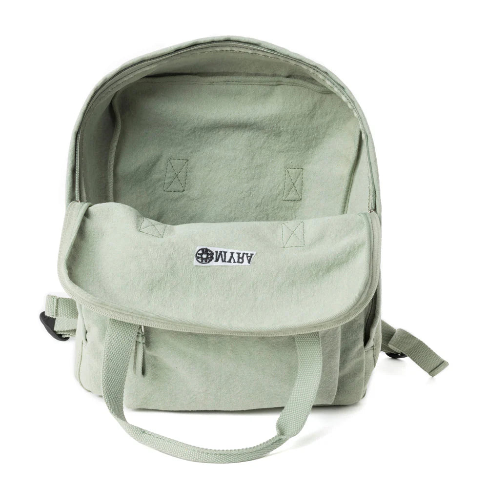 Pioneer Trek Canvas Backpack Bag in Lite Green