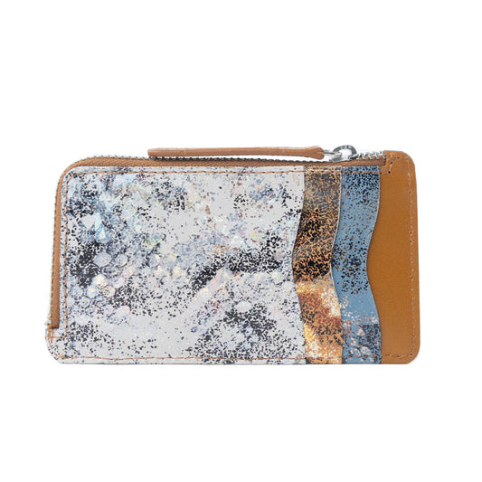 Ashen Blush Leather Wallet in Mauve Snake Print